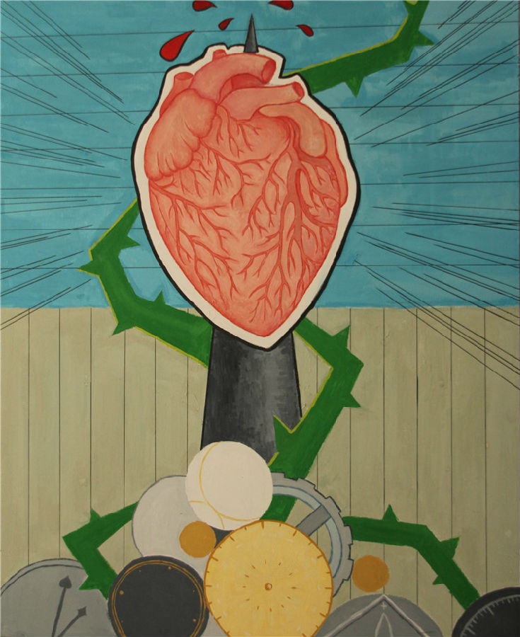 洪思闽《一颗心脏2》综合材料60x100cm - 副本.jpg