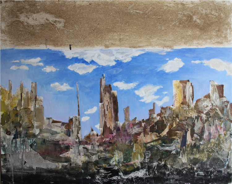 邱诚颖《沙城》综合材料 80x100cm - 副本.jpg