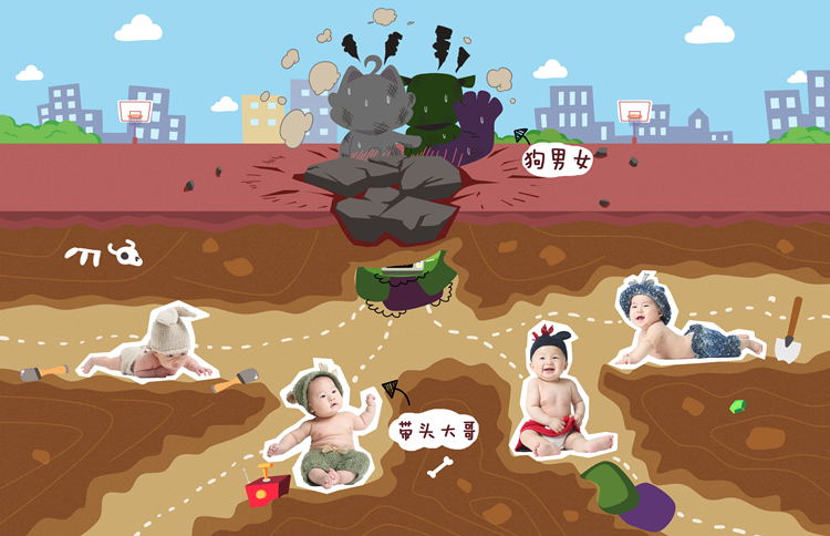 夜晚操场都是情侣聚集地,捣乱也是宿舍姐妹们经常干的事情 (插画:陈闯龙).jpg